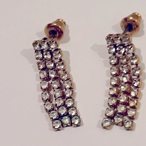 Vintage diamante and gold earrings